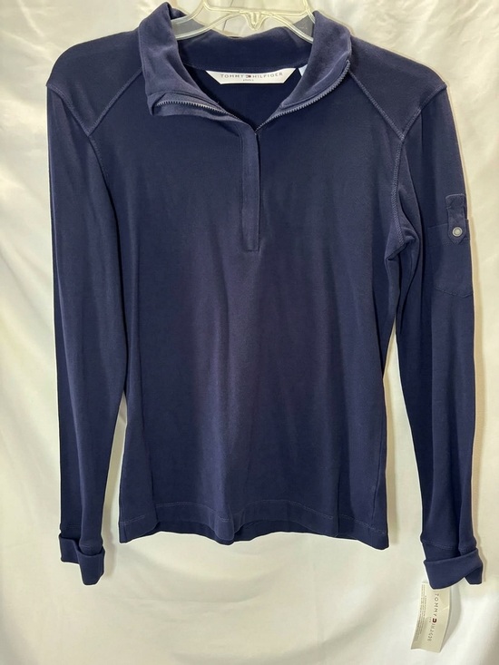Tommy Hilfiger Sweaters - NWT Vintage Tommy Hilfiger Quarter Zip Pullover Navy Sleeve Cargo Pocket, S